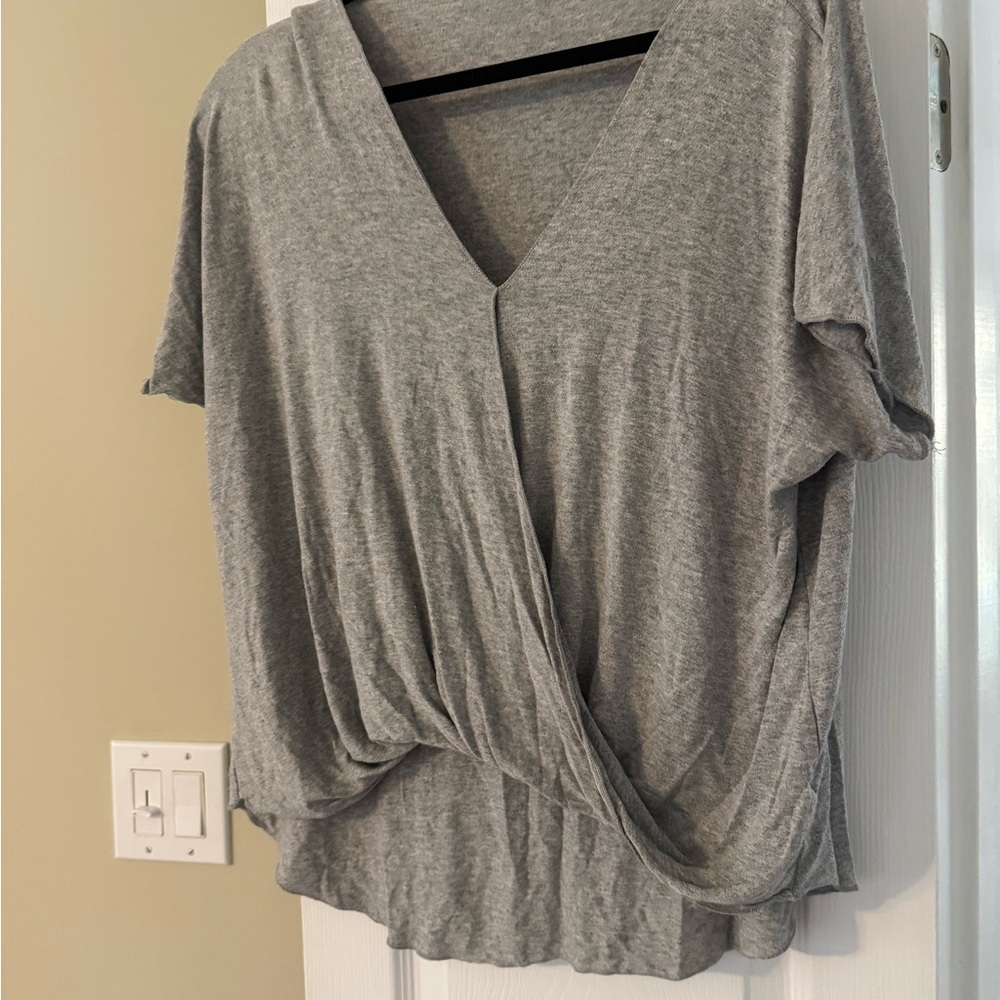 Red Gray Women's V-Neck Blouse
